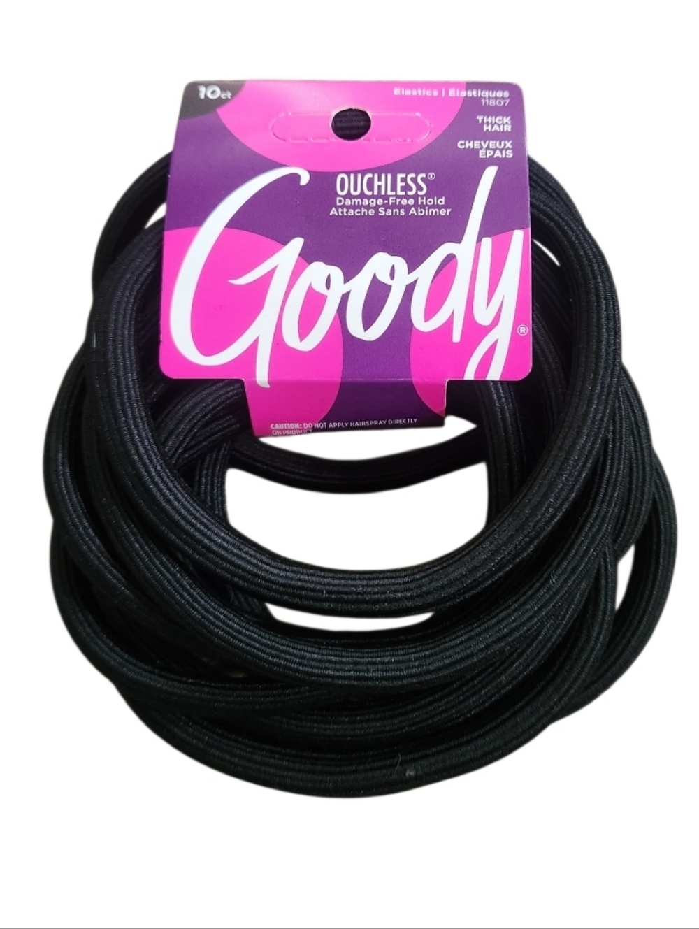 Black Ouchless Hair Elastics - 10 Pack Nwt For Thick Hair